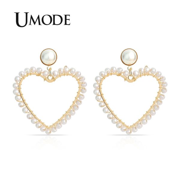 umode big gold heart drop earrings for women korean style pearl dangle earrings hanging party fashion jewelry accessories ue0503, Silver
umode big gold heart drop earrings for women korean style pearl dangle earrings hanging party fashion jewelry accessories ue0503, Silver