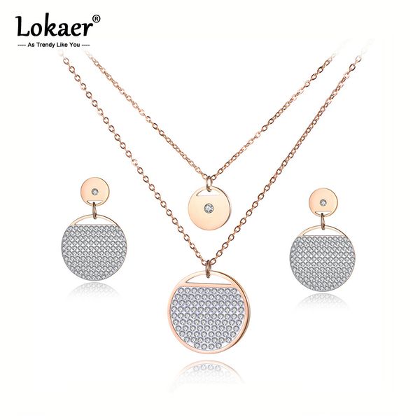 lokaer trendy rose gold round circle clay shiny cz crystal necklace earrings bridal sets for women wedding bands jewelry se025, Silver
lokaer trendy rose gold round circle clay shiny cz crystal necklace earrings bridal sets for women wedding bands jewelry se025, Silver