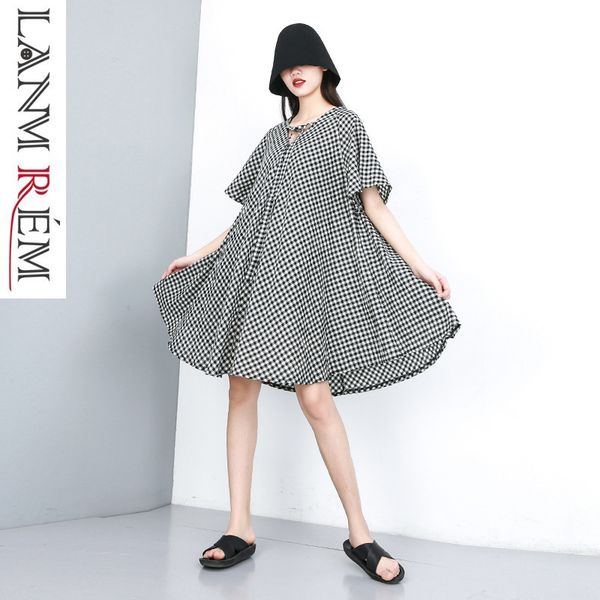 lanmrem 2019 new summer fashion women clothes thin styles printed plaided v-neck flare sleeves loose pullover dresses wg31901, Black;gray
lanmrem 2019 new summer fashion women clothes thin styles printed plaided v-neck flare sleeves loose pullover dresses wg31901, Black;gray