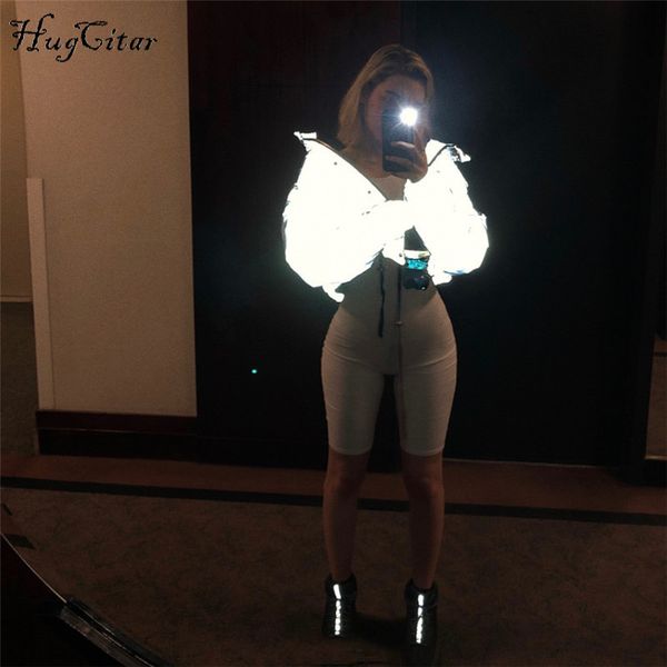 hugcitar long sleeve reflective zipper pocket cotton-padded thick jacket 2018 autumn winter women new fashion parkas, Black
hugcitar long sleeve reflective zipper pocket cotton-padded thick jacket 2018 autumn winter women new fashion parkas, Black