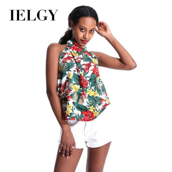 ielgy europe and the united states vacation style fashion halter lace up print backless vest, White
ielgy europe and the united states vacation style fashion halter lace up print backless vest, White