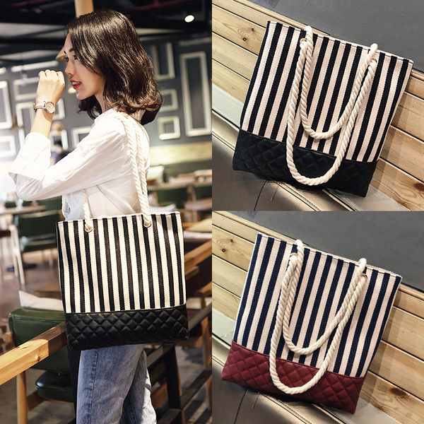 new ladies shoulder bag canvas tote bag fashion vertical stripe large capacity multi color simple messenger
new ladies shoulder bag canvas tote bag fashion vertical stripe large capacity multi color simple messenger