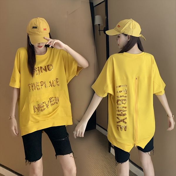 super fire short-sleeved t-shirt female ins fashion 2020 summer new loose design sense midi back t-shirt zipper zipper split top, White
super fire short-sleeved t-shirt female ins fashion 2020 summer new loose design sense midi back t-shirt zipper zipper split top, White