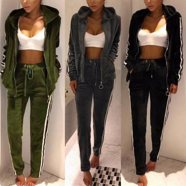 womens sportswear autumn winter warm velvet tracksuit 2 piece striped hoodies sweatshirt +pant sets sweat suit female clothing, White
womens sportswear autumn winter warm velvet tracksuit 2 piece striped hoodies sweatshirt +pant sets sweat suit female clothing, White