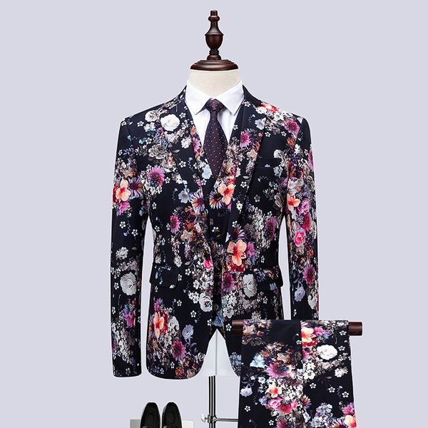men's suit men's fashion slim print suit three-piece set (jacket + pants + vest) banquet prom casual set, White;black
men's suit men's fashion slim print suit three-piece set (jacket + pants + vest) banquet prom casual set, White;black