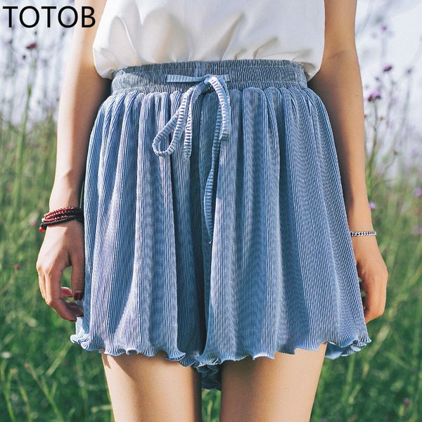 totob casual women three points loose high waist wide legs home pants summer lace crease pleated chiffon was thin skirt, Black;white
totob casual women three points loose high waist wide legs home pants summer lace crease pleated chiffon was thin skirt, Black;white