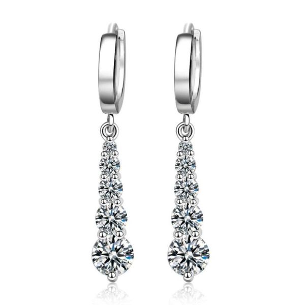 fashion zircon korean version of the drop in the zircon long earrings ladies, Golden
