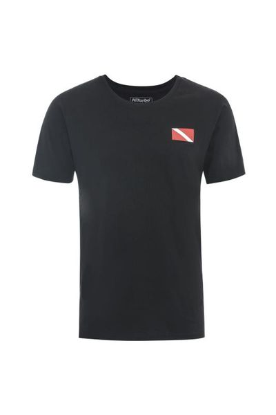 hiturbo new arrival 100% cotton t-shirt o neck general for men and women, Black;blue
