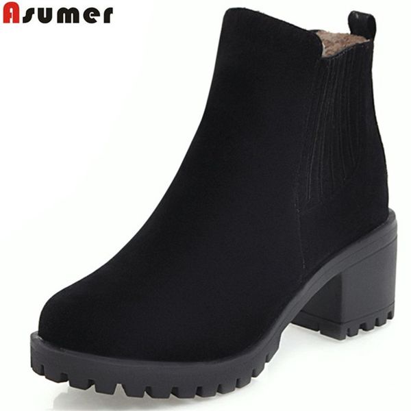 asumer 2020 women boots black red autumn winter ladies boots flock round toe square heel ankle big size 34-43
asumer 2020 women boots black red autumn winter ladies boots flock round toe square heel ankle big size 34-43