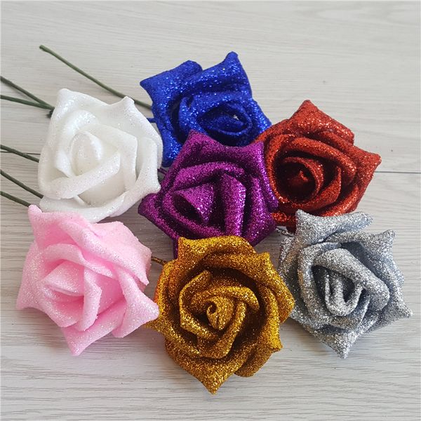 200pcs 7color glitter powder flower arch wedding bouquet artificial rose pe foam fake flower with stem home decorations
200pcs 7color glitter powder flower arch wedding bouquet artificial rose pe foam fake flower with stem home decorations