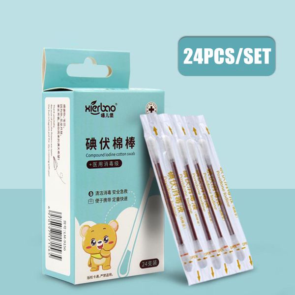 24pcs/lot medical disposable emergency cotton stick iodine swab disinfected swab for children adults
24pcs/lot medical disposable emergency cotton stick iodine swab disinfected swab for children adults