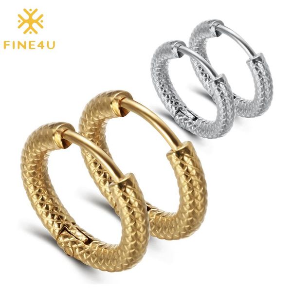 fine4u e165 stainless steel hypoallergenic hoop earrings snakeskin stripes earrings fashion circle earring for men women, Golden;silver
fine4u e165 stainless steel hypoallergenic hoop earrings snakeskin stripes earrings fashion circle earring for men women, Golden;silver