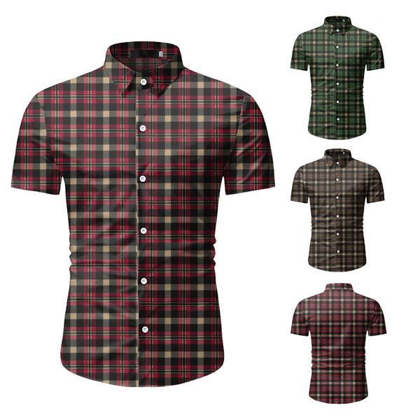 men's casual shirts 2021 fashion short sleeve and plaid shirt lapel button contrasting color tw53, White;black
men's casual shirts 2021 fashion short sleeve and plaid shirt lapel button contrasting color tw53, White;black