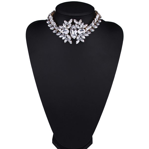 new fashion designer luxury colorful glittering crystal zircon exaggerated flower choker statement necklace for woman white gold colors, Golden;silver
new fashion designer luxury colorful glittering crystal zircon exaggerated flower choker statement necklace for woman white gold colors, Golden;silver