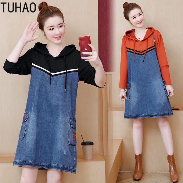 tuhao plus size 5xl 4xl 3xl hoodies jean patchwork dress women spring casual vintage dresses long sleeve femme clothing wm37, Black;gray
tuhao plus size 5xl 4xl 3xl hoodies jean patchwork dress women spring casual vintage dresses long sleeve femme clothing wm37, Black;gray