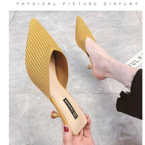 net burgundy lazy baotou half slippers women wear summer new knitted stiletto pointed high heel sandals autumn, Black
net burgundy lazy baotou half slippers women wear summer new knitted stiletto pointed high heel sandals autumn, Black