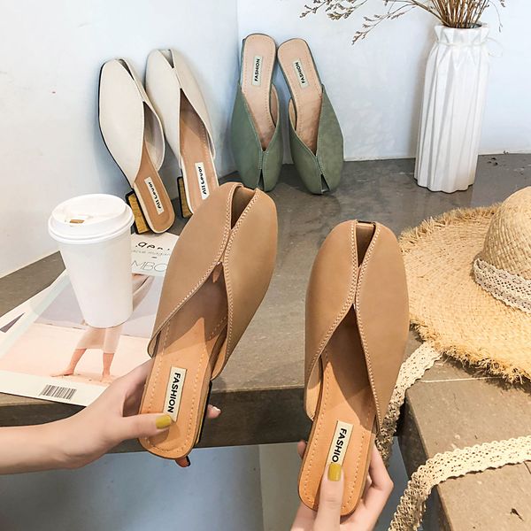women leather slippers square toe mules slip on low heel fashion sandals casual outside drags slides, Black
women leather slippers square toe mules slip on low heel fashion sandals casual outside drags slides, Black