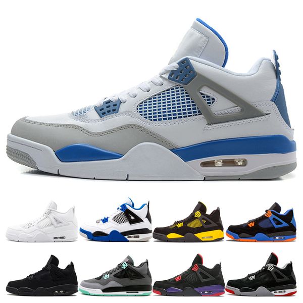 Men 4 Military Blue Basketball Shoes top 4s Raptors Raptor Black Cat Fire Red White Cement Pure Money Designer Thunder bred Sports Sneakers 
Men 4 Military Blue Basketball Shoes top 4s Raptors Raptor Black Cat Fire Red White Cement Pure Money Designer Thunder bred Sports Sneakers