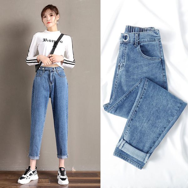 buckle belt high waist jeans boyfriends plus size women denim harem pants pockets mom jeans femme preppy nouveau jeansy damskie, Blue
buckle belt high waist jeans boyfriends plus size women denim harem pants pockets mom jeans femme preppy nouveau jeansy damskie, Blue