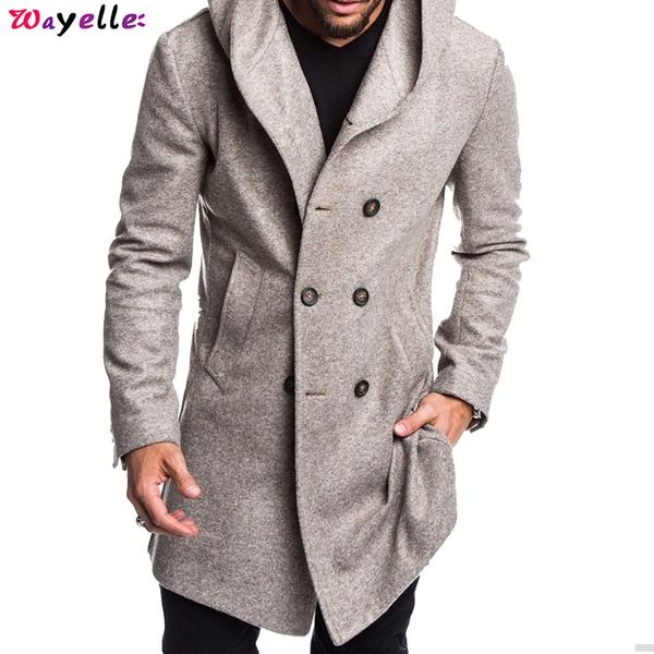 2019 new arrival winter fashion woolen coats men's solid color double breasted casual slim fit long standard coat outerwear, Black
2019 new arrival winter fashion woolen coats men's solid color double breasted casual slim fit long standard coat outerwear, Black
