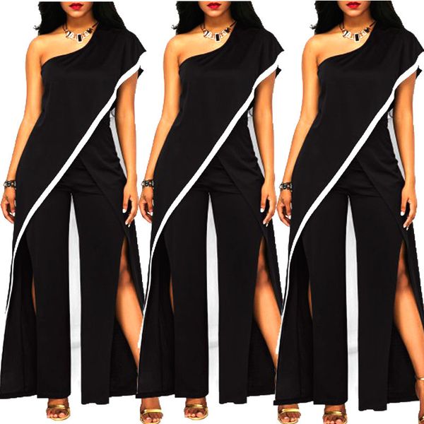 women clubwear bodycon short sleeve jumpsuit off shoulder romper playsuit long pants trousers, Black;white
women clubwear bodycon short sleeve jumpsuit off shoulder romper playsuit long pants trousers, Black;white