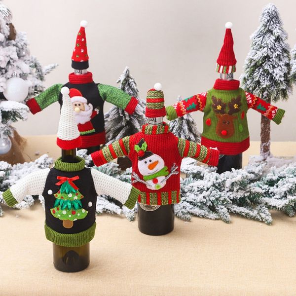 christmas wine bottle cover knit sweater santa wine bottle cover for sweater party decorations
christmas wine bottle cover knit sweater santa wine bottle cover for sweater party decorations
