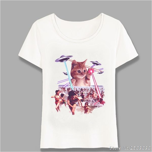 funny cute cat invader from space beach attack ufo t-shirt summer fashion women t-shirt casual maiden cute tees harajuku, White
funny cute cat invader from space beach attack ufo t-shirt summer fashion women t-shirt casual maiden cute tees harajuku, White