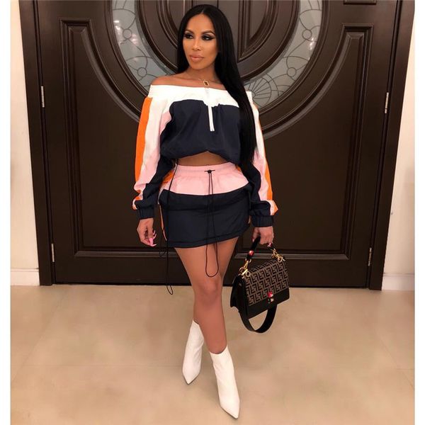 female pure color 2pc dress summer designer panelled slash neck ladies 2pc set fashion loose long sleeve women clothing, White
female pure color 2pc dress summer designer panelled slash neck ladies 2pc set fashion loose long sleeve women clothing, White