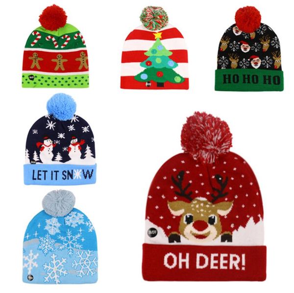 16 led halloween christmas knitted hats kids baby moms winter warm beanies crochet caps for pumpkin snowmen festival party decor gift props1, Blue;gray
16 led halloween christmas knitted hats kids baby moms winter warm beanies crochet caps for pumpkin snowmen festival party decor gift props1, Blue;gray