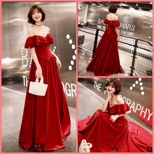 2019 new arrival wine satin a line off the shoulder evening dress sweetheart neck formal corset floor length evening gowns sale, Black;red
2019 new arrival wine satin a line off the shoulder evening dress sweetheart neck formal corset floor length evening gowns sale, Black;red