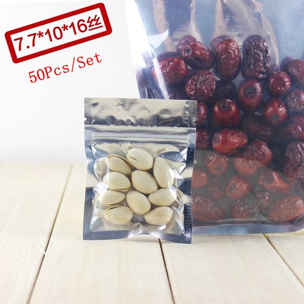 7.7*10cm translucent plating aluminium ziplock bag - reclosable silver metallic mylar foil pouch zipper clip clear front 14 size options
7.7*10cm translucent plating aluminium ziplock bag - reclosable silver metallic mylar foil pouch zipper clip clear front 14 size options