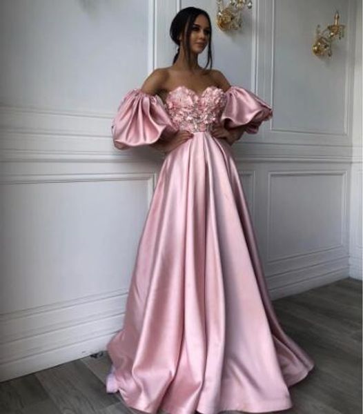 saudi arabia pink long evening dress with puff sleeves plus size a-line 3d-floral appliques satin dubai 2020 prom dresses formal gown, Black;red
saudi arabia pink long evening dress with puff sleeves plus size a-line 3d-floral appliques satin dubai 2020 prom dresses formal gown, Black;red