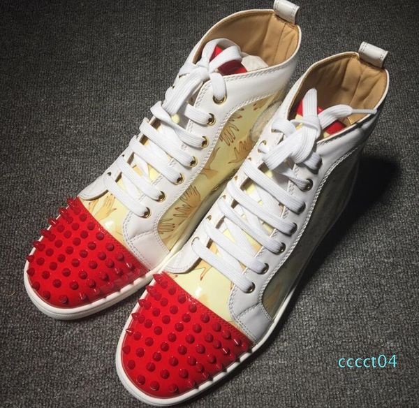 new fashion red bottom sneakers high lace-up graffiti designer mens boots mixed printing p ct04, Black
new fashion red bottom sneakers high lace-up graffiti designer mens boots mixed printing p ct04, Black