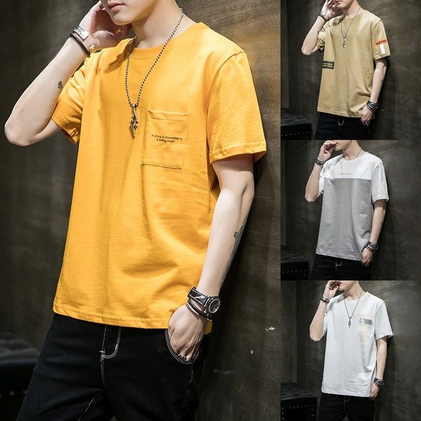 mens designer short-sleeved t-shirt pure cotton youth simple casual t-shirt top, White;black
mens designer short-sleeved t-shirt pure cotton youth simple casual t-shirt top, White;black