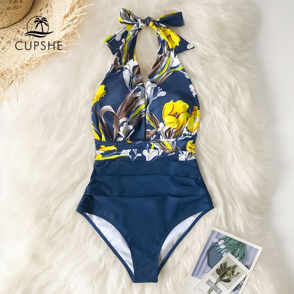 cupshe navy floral deep v-neck halter one-piece swimsuit backless lace up women monokini 2020 beach bathing suits swimwear, White;black
cupshe navy floral deep v-neck halter one-piece swimsuit backless lace up women monokini 2020 beach bathing suits swimwear, White;black