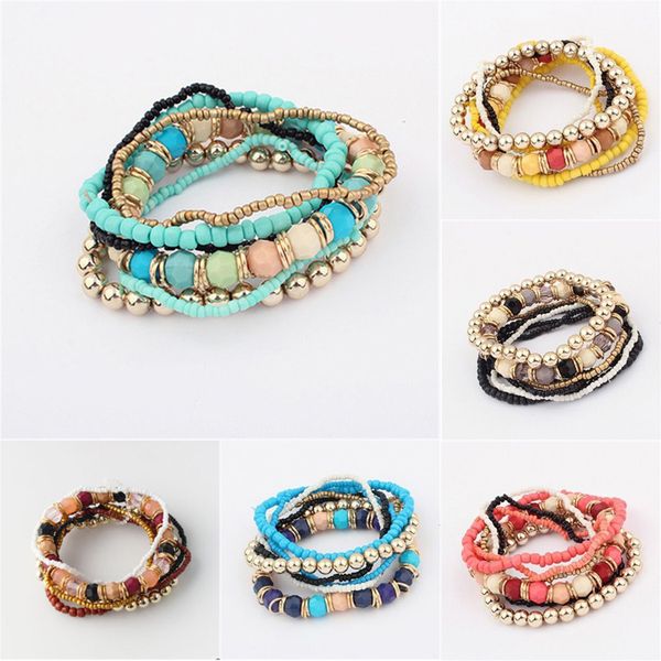 6 colors new fashion ocean style multcolor bracelet sets / bracelet jewelry for women fj728, Red;brown
6 colors new fashion ocean style multcolor bracelet sets / bracelet jewelry for women fj728, Red;brown