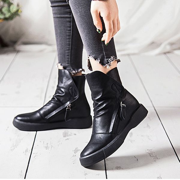 round toe ankle boot pu soft leather women boots spring autumn winter vantage boots bota feminina zapatos de mujer, Black
round toe ankle boot pu soft leather women boots spring autumn winter vantage boots bota feminina zapatos de mujer, Black