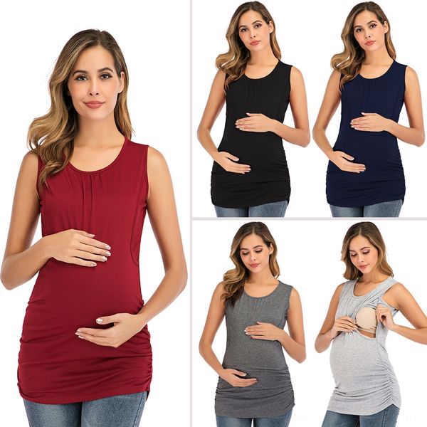 t-shirt vest maternity 2020 women's round neck solid color vest breast-feeding clothes women's maternity clothes, White
t-shirt vest maternity 2020 women's round neck solid color vest breast-feeding clothes women's maternity clothes, White