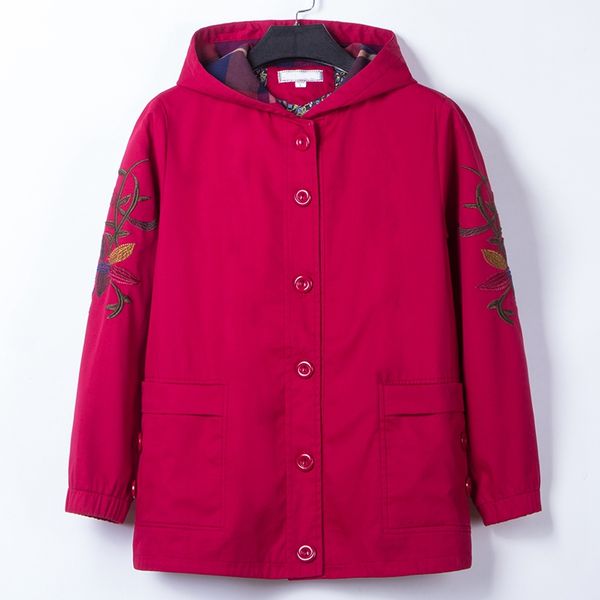 women's trench coats spring autumn middle-aged female windbreaker embroidery single-breasted hooded outerwear plus size women cotton co, Tan;black
women's trench coats spring autumn middle-aged female windbreaker embroidery single-breasted hooded outerwear plus size women cotton co, Tan;black