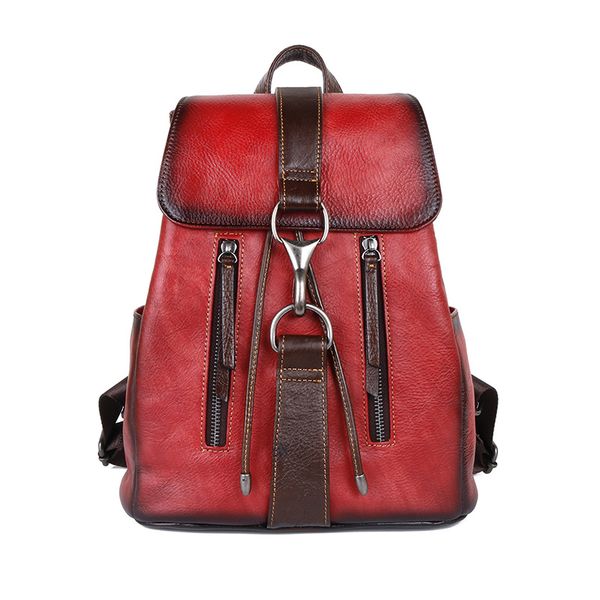 the new leather backpack for women retro style cowhide hand rub color backpack leather pumping strap buckle
the new leather backpack for women retro style cowhide hand rub color backpack leather pumping strap buckle