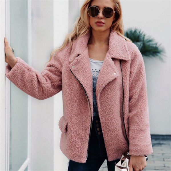 luxury woman osito winter jackets loose zip lapel design faux fur outerwear thick popular fleece women top, Black
luxury woman osito winter jackets loose zip lapel design faux fur outerwear thick popular fleece women top, Black