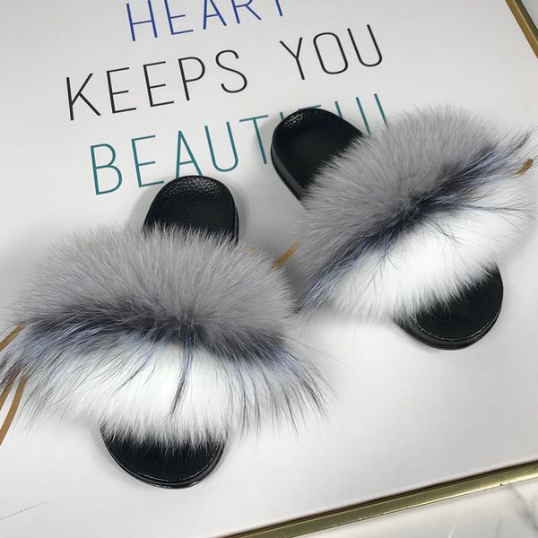 slippers fur women fluffy sliders real flip flops summer fashion home, Black
slippers fur women fluffy sliders real flip flops summer fashion home, Black