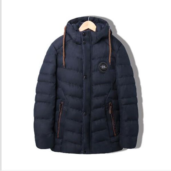 2019 new winter men thickness warm solid hooded cotton coat men outwear fashion casual loose plus size zipper up cotton parka, Tan;black