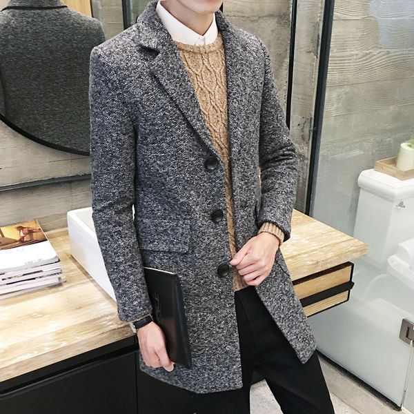 warm casual men wool blend coatturn down collar solid cashmere jacket pockets single breasted mens overcoats, Black
warm casual men wool blend coatturn down collar solid cashmere jacket pockets single breasted mens overcoats, Black