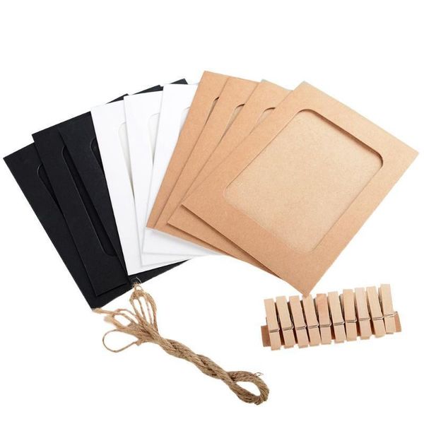 10 pcs 6inch diy kraft paper p frame hanging wall ps picture framealbum+rope+clips set for family memory 910
10 pcs 6inch diy kraft paper p frame hanging wall ps picture framealbum+rope+clips set for family memory 910
