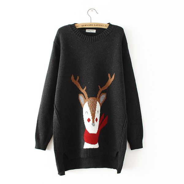 autumn winter large size sweater women long sleeve pullover women cute cartoon deer basic sweaters knit female, White;black
autumn winter large size sweater women long sleeve pullover women cute cartoon deer basic sweaters knit female, White;black