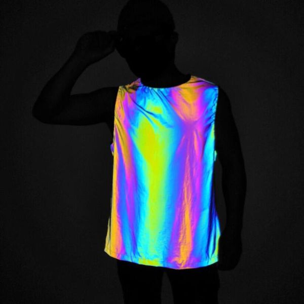 men' tank 2021 men summer colorful reflective hip hop sleeveless shirt women vintage night reflect light blue vest, White;black
men' tank 2021 men summer colorful reflective hip hop sleeveless shirt women vintage night reflect light blue vest, White;black