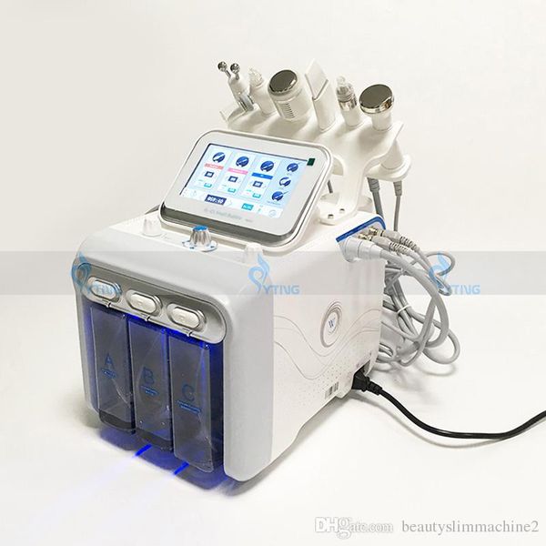 

6 in 1 hydrafacial dermabra ion machine water oxygen jet peel hydra kin crubber facial beauty deep clean ing rf face lifting cold hammer