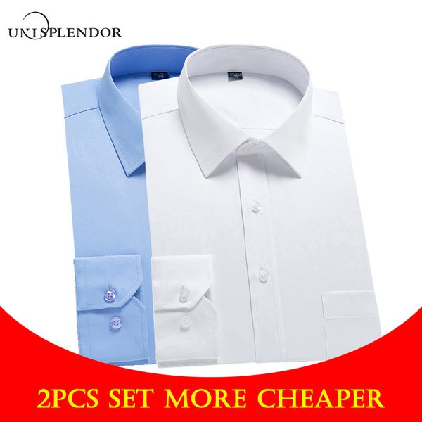unisplendor 2pcs set long sleeve men slim dress shirt solid male clothing fit business shirts plus size 4xl yn10403, White;black
unisplendor 2pcs set long sleeve men slim dress shirt solid male clothing fit business shirts plus size 4xl yn10403, White;black