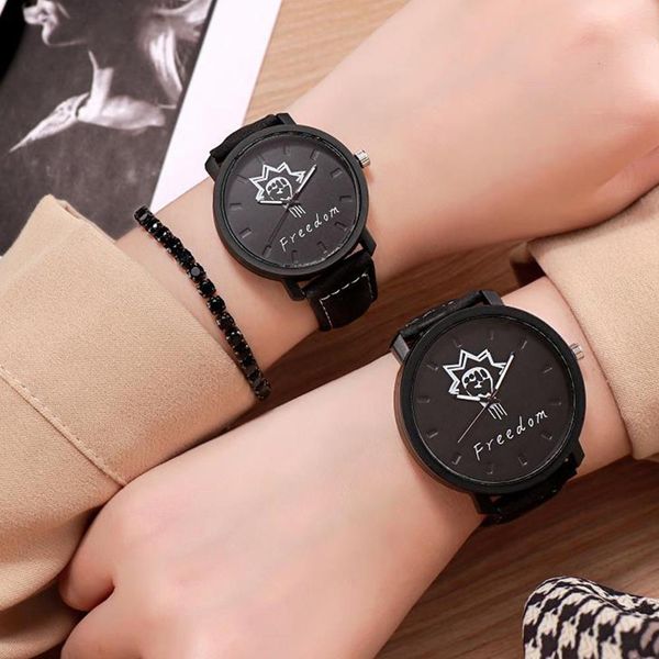 popular fashion letter fist round dial faux leather band couple quartz wrist watch gift, Slivery;brown
popular fashion letter fist round dial faux leather band couple quartz wrist watch gift, Slivery;brown